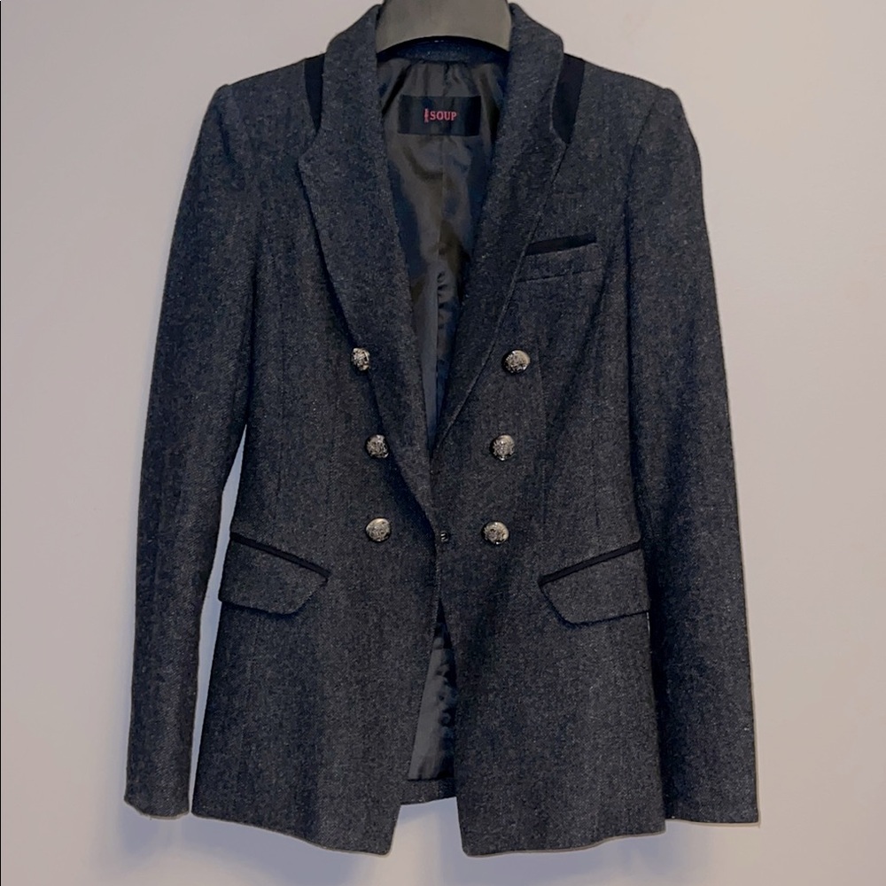 Women's Gray Double Breasted Blazer - sz S